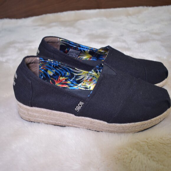 Bob’s from Skechers High Jinx Espadrilles Slip-On Platform Sneakers Size 8.5 Bla - Picture 3 of 13